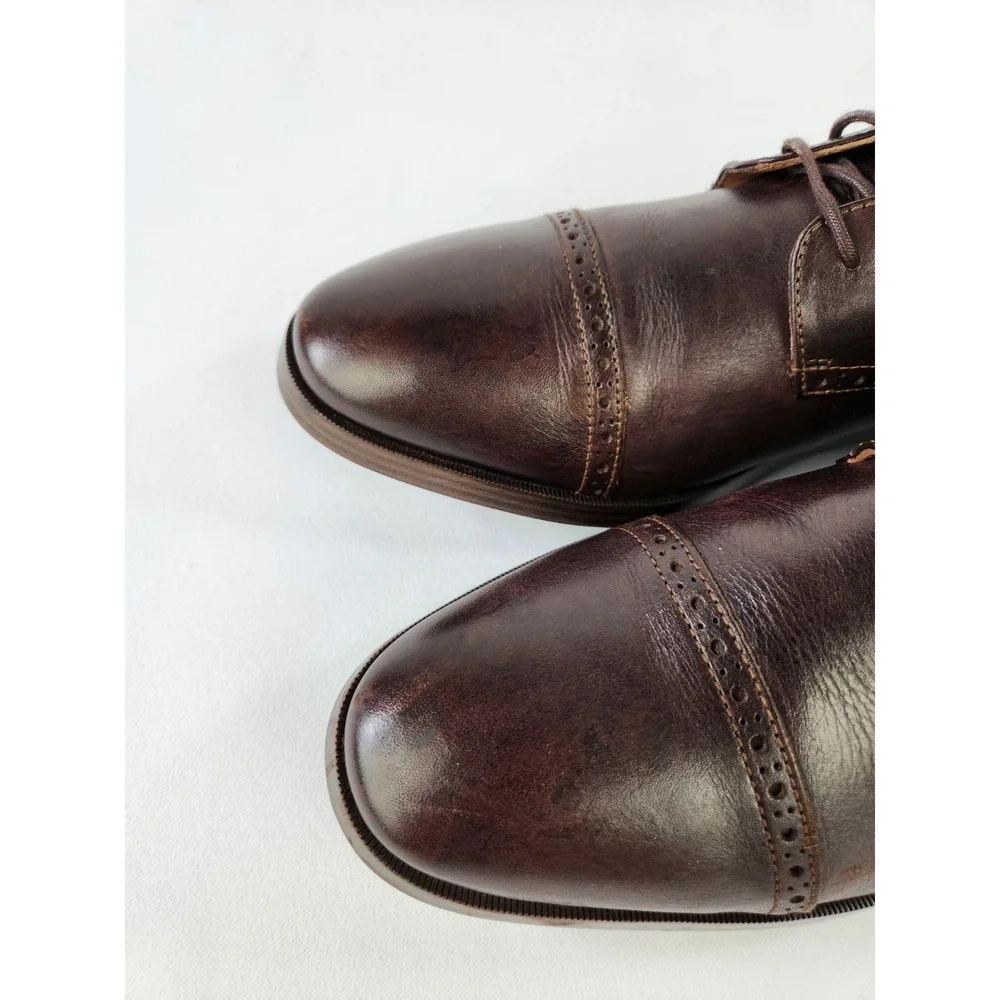 Cole Haan GRAND OS Brown Leather Oxfords Cap Toe Dress Shoes Lace Up Men's 9.5 M